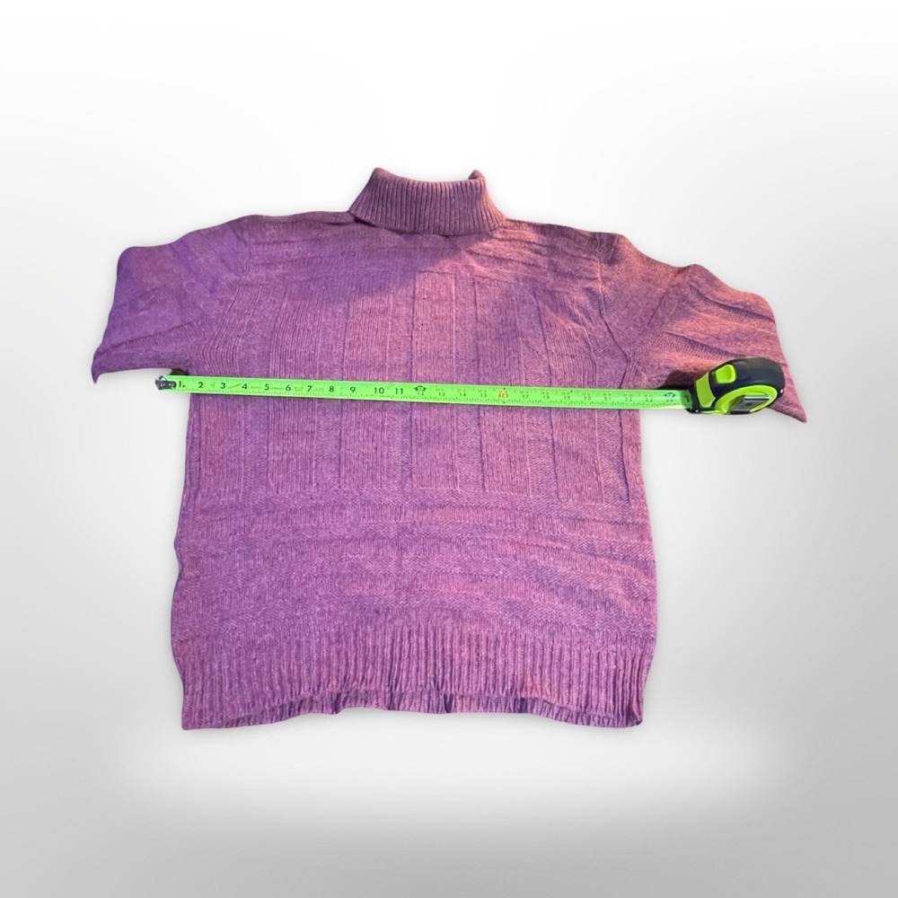 Vintage Barclay Purple Wool Blend Ribbed Turtleneck Sweater Women's - Picture 4 of 5